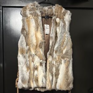 NWT real rabbit fur vest from nordstrom